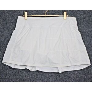 Lululemon Skirt Women 8 White Pace Setter Skort 14" Tennis Athleisure Golf